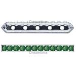 Dreamtime Crystal DC 77730 Rondelle Spacer Bars 5 Hole Palace Opal Green/Silver